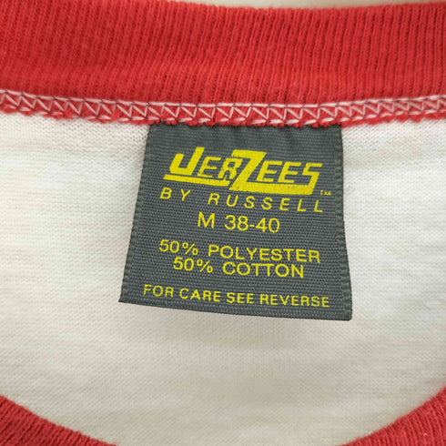 ジャージーズ JERZEES BY RUSSELL 80S USA製 プリント リンガーTシャツ メンズ import:M
