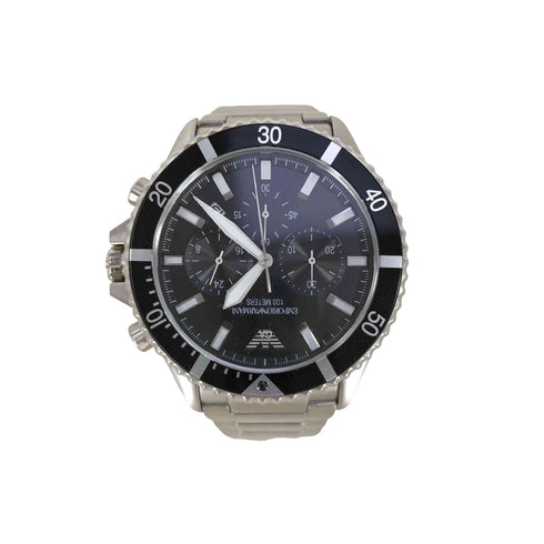 エンポリオアルマーニ EMPORIO ARMANI アナログ クロノグラフ シルバーステンレスベルト 腕時計 メンズ FREE