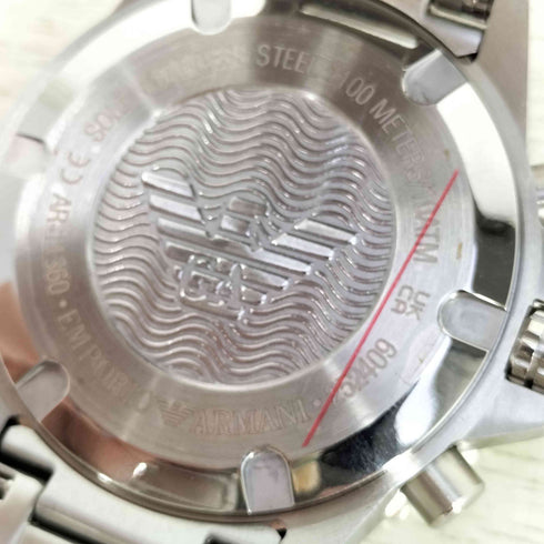 エンポリオアルマーニ EMPORIO ARMANI アナログ クロノグラフ シルバーステンレスベルト 腕時計 メンズ FREE