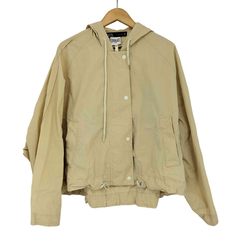 ザラ ZARA 裾ドローコード クロップド マウンテン パーカー レディース import:L