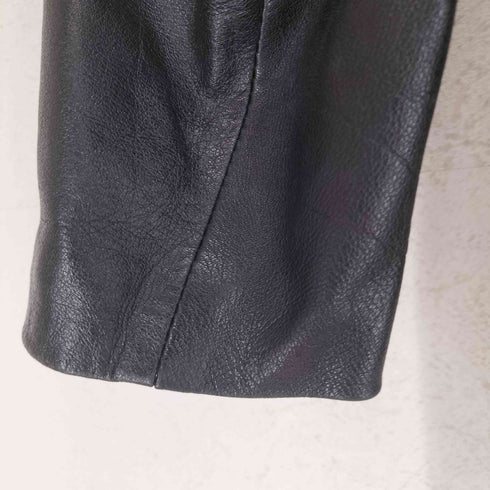 GENUINE LEATHER レオパードデザイン1Bレザーテーラードジャケット レディース