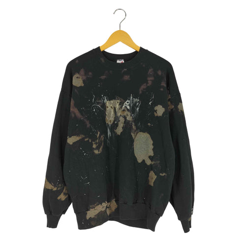 ジャージーズ JERZEES 90S USA製 ペイント ブリーチ加工 クルーネック スウェット メンズ import:XL