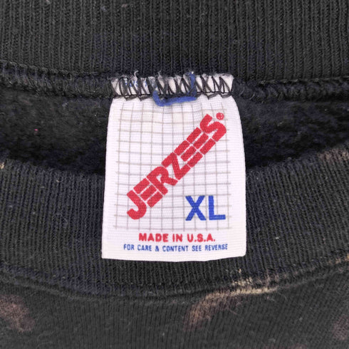 ジャージーズ JERZEES 90S USA製 ペイント ブリーチ加工 クルーネック スウェット メンズ import:XL