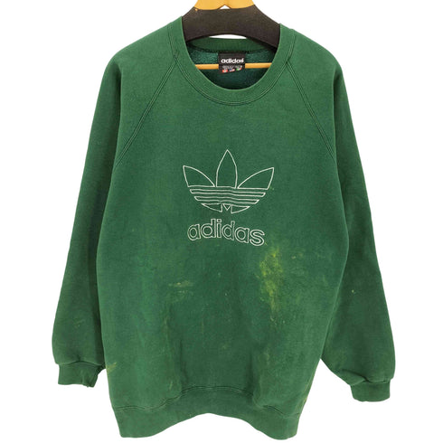 アディダス adidas 80-90s USA製 万国期タグ トレフォイルロゴ刺繍 スウェットプルオーバー メンズ JPN:XL