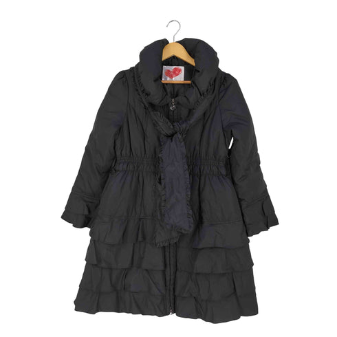 アンドラブマサミサトミ &love MASAMI SATOMI 丸襟 ジップアップ パッカリング Aライン ダウン コート レディース LL