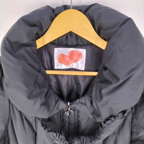 アンドラブマサミサトミ &love MASAMI SATOMI 丸襟 ジップアップ パッカリング Aライン ダウン コート レディース LL