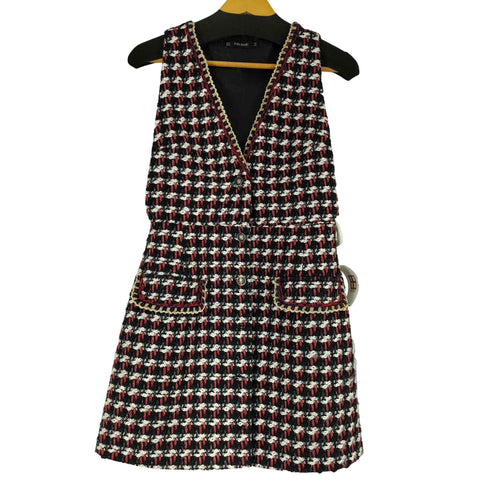 ザラ ZARA ツイード ロングジレ レディース M