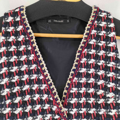 ザラ ZARA ツイード ロングジレ レディース M
