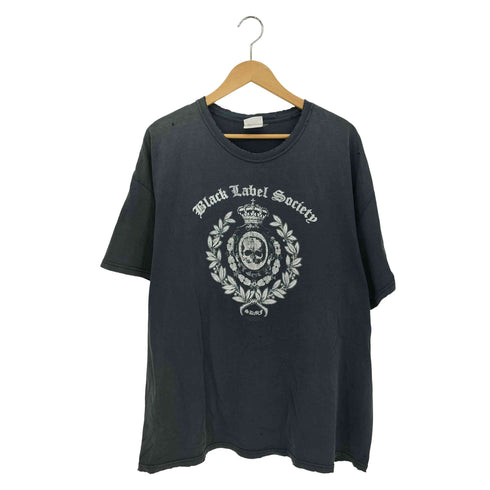 ヘインズ Hanes 00s ダメージ加工 スカル王冠プリント クルーネック 半袖Tシャツ メンズ