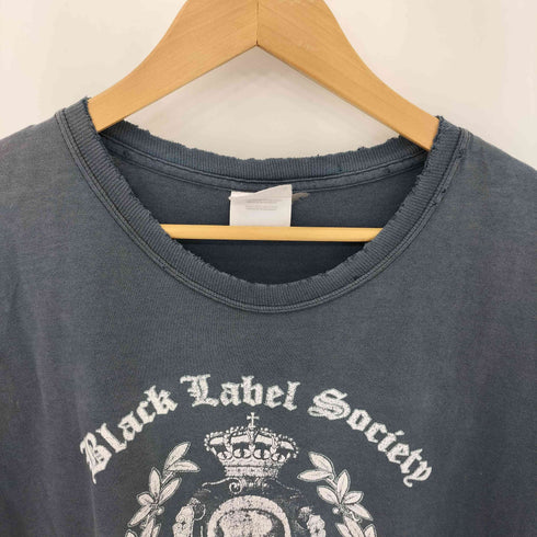 ヘインズ Hanes 00s ダメージ加工 スカル王冠プリント クルーネック 半袖Tシャツ メンズ