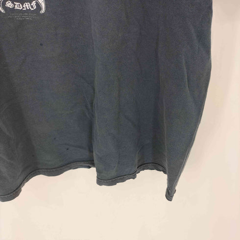 ヘインズ Hanes 00s ダメージ加工 スカル王冠プリント クルーネック 半袖Tシャツ メンズ