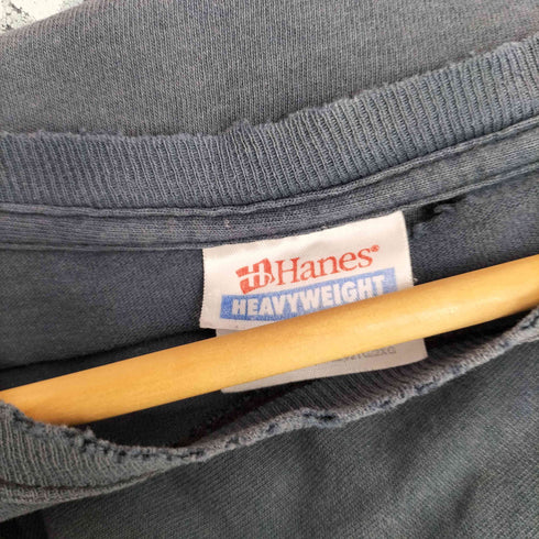 ヘインズ Hanes 00s ダメージ加工 スカル王冠プリント クルーネック 半袖Tシャツ メンズ