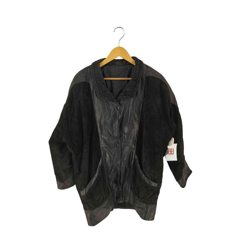 スウェード切替 レザー カバーオール メンズ