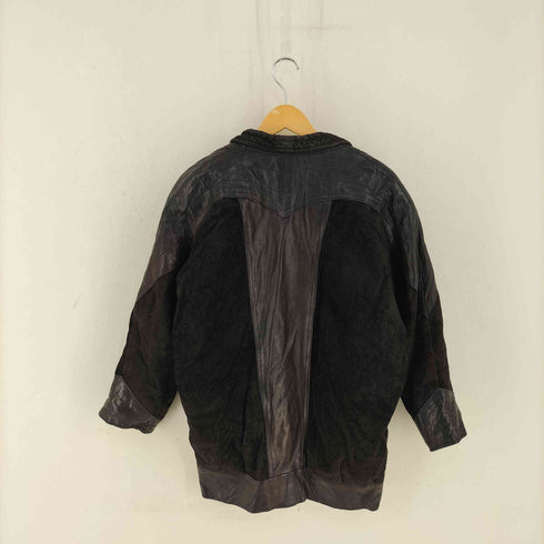 スウェード切替 レザー カバーオール メンズ