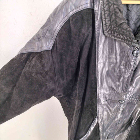 スウェード切替 レザー カバーオール メンズ