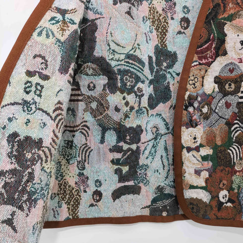 くま 刺繍 ゴブラン織り ベスト レディース