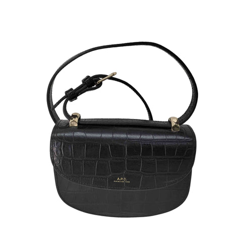 アーペーセー A.P.C. クロコ型押し ハーフムーン ショルダーバッグ レディース
