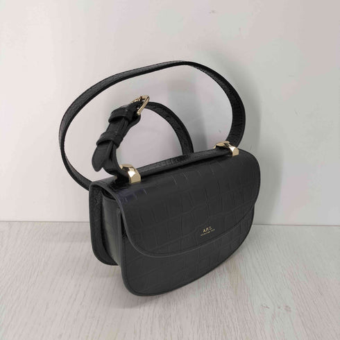 アーペーセー A.P.C. クロコ型押し ハーフムーン ショルダーバッグ レディース