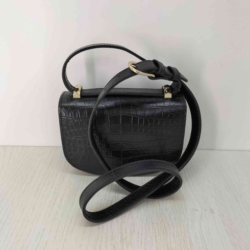 アーペーセー A.P.C. クロコ型押し ハーフムーン ショルダーバッグ レディース