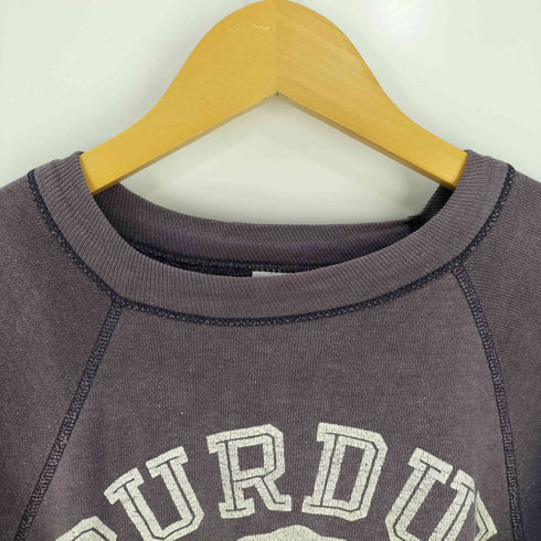 チャンピオン Champion 60S USA製 ランタグ PURDUE UNIVERSITY カレッジ 3段 プリント ラグラン スリーブ クルーネック スウェット フェード メンズ import:L