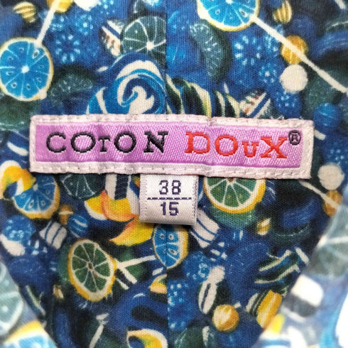 COTON DOUX 総柄 フルーツ L/S シャツ メンズ 38/15