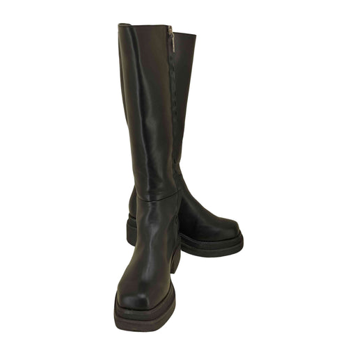スライ SLY SQUARE TOE CHUNKY KNEE ブーツ レディース JPN:M
