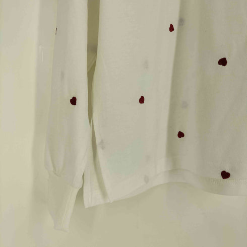 ジャバ JaVa 袖ネーム付きミニハート総刺繍Tシャツ レディース JPN:S