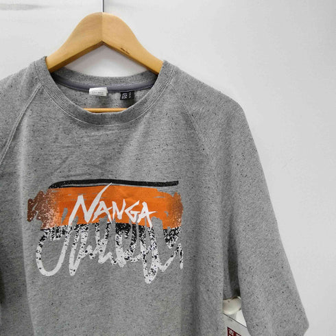 ナンガ NANGA ロゴ プリント ゴマ塩 Tシャツ メンズ FREE