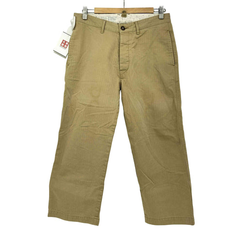 快晴堂謹製 ヘリンボーンツイル シンチバック ワイドストレート ワークパンツ チノパンツ メンズ JPN:S