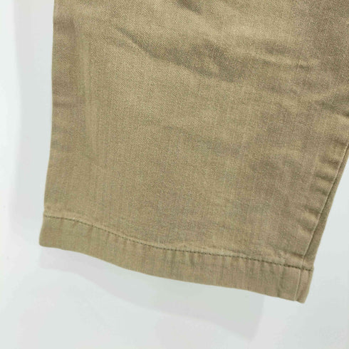 快晴堂謹製 ヘリンボーンツイル シンチバック ワイドストレート ワークパンツ チノパンツ メンズ JPN:S