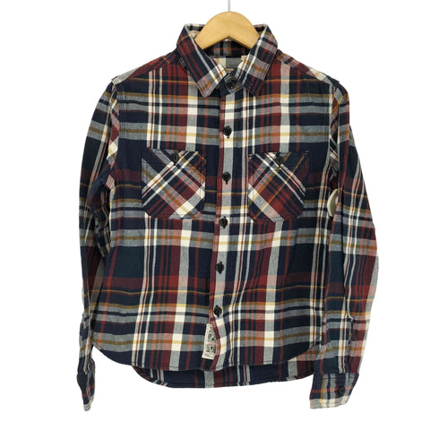 ヒューストン HOUSTON 猫目ボタン トリプルステッチ フランネルシャツ メンズ FREE