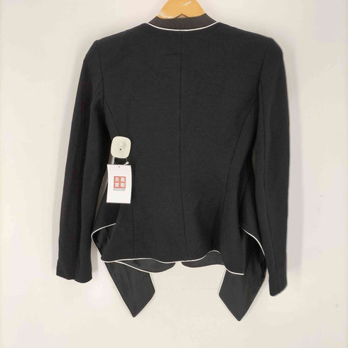 エンポリオアルマーニ EMPORIO ARMANI パイピングデザインノーカラージャケット レディース JPN:38