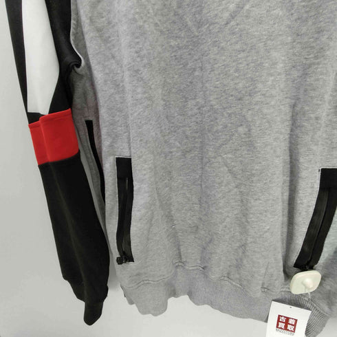 ハイドロゲン HYDROGEN アーム ナンバリング 17 スカル 異素材切替 ジップデザイン クルーネック スウェット メンズ import:M