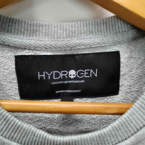 ハイドロゲン HYDROGEN アーム ナンバリング 17 スカル 異素材切替 ジップデザイン クルーネック スウェット メンズ import:M