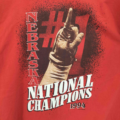 フルーツオブザルーム FRUIT OF THE LOOM USA製 nebraska カレッジプリントTシャツ メンズ JPN:XL