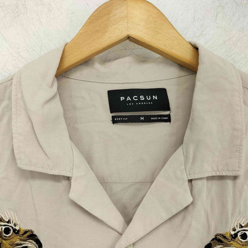 パクサン PACSUN 虎 トラ 刺繍 オープンカラーシャツ スーベニアシャツ メンズ M