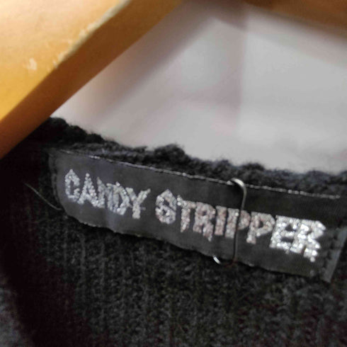 キャンディストリッパー Candy Stripper ロゴ ワッペン アクリル ウール ハーフジップ アノラック ニット パーカー レディース JPN:2
