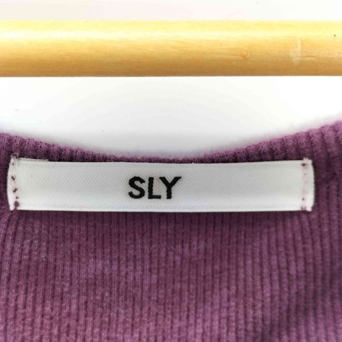 スライ SLY 24SS AGING LOGO RIB エイジング ロゴ リブ トップ レディース FREE