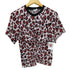 ケンゾー KENZO レオパード柄 総柄 ギャザー ポリ Tシャツ レディース 34