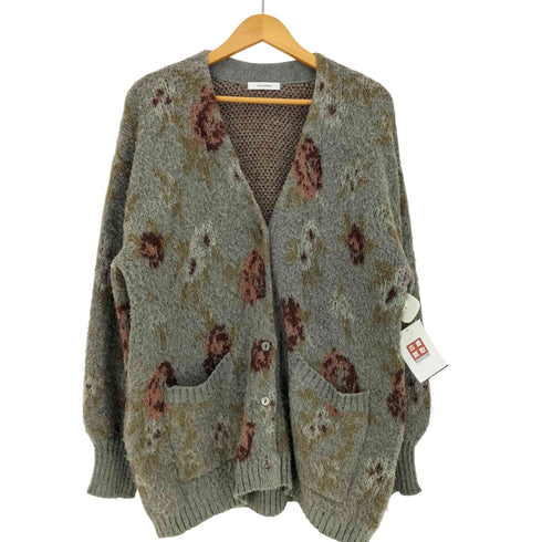 ジーナシス JEANASIS 5GフラワーラメフェザーVカーディガン レディース FREE