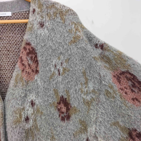 ジーナシス JEANASIS 5GフラワーラメフェザーVカーディガン レディース FREE