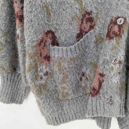 ジーナシス JEANASIS 5GフラワーラメフェザーVカーディガン レディース FREE