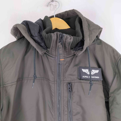アルファインダストリーズ ALPHA INDUSTRIES フーデッドリブジャケット メンズ JPN:L