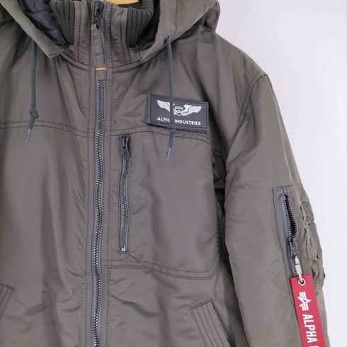 アルファインダストリーズ ALPHA INDUSTRIES フーデッドリブジャケット メンズ JPN:L