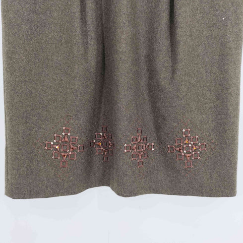 マックスマーラステュディオ MAX MARA STUDIO ビジュー スパンコール 刺繍 フレンチスリーブ ミモレ丈 ワンピース レディース JPN:42