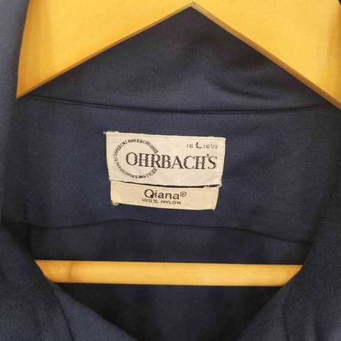 OHRBACH’S 70-80s 開襟 襟芯 ナイロン オープンカラーシャツ メンズ import:L