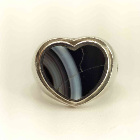 HATTON LABS Heart Signet Ring Silver 925刻印 ストーンデザイン ハートシグネット リング Import レディース 11号