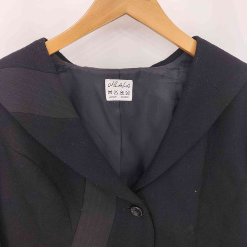 accole ohlala ドッキングデザイン ショールカラー クロップドジャケット elegance レディース 2