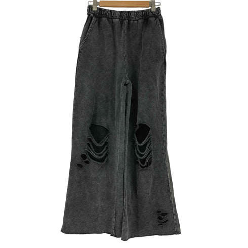 ジーナシス JEANASIS ダメージスウェットワイドパンツ レディース FREE