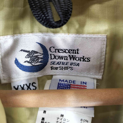 クレセントダウンワークス CRESCENT DOWN WORKS USA製 ナイロンキルティング フーデッド ダウンジャケット レディース XXXS